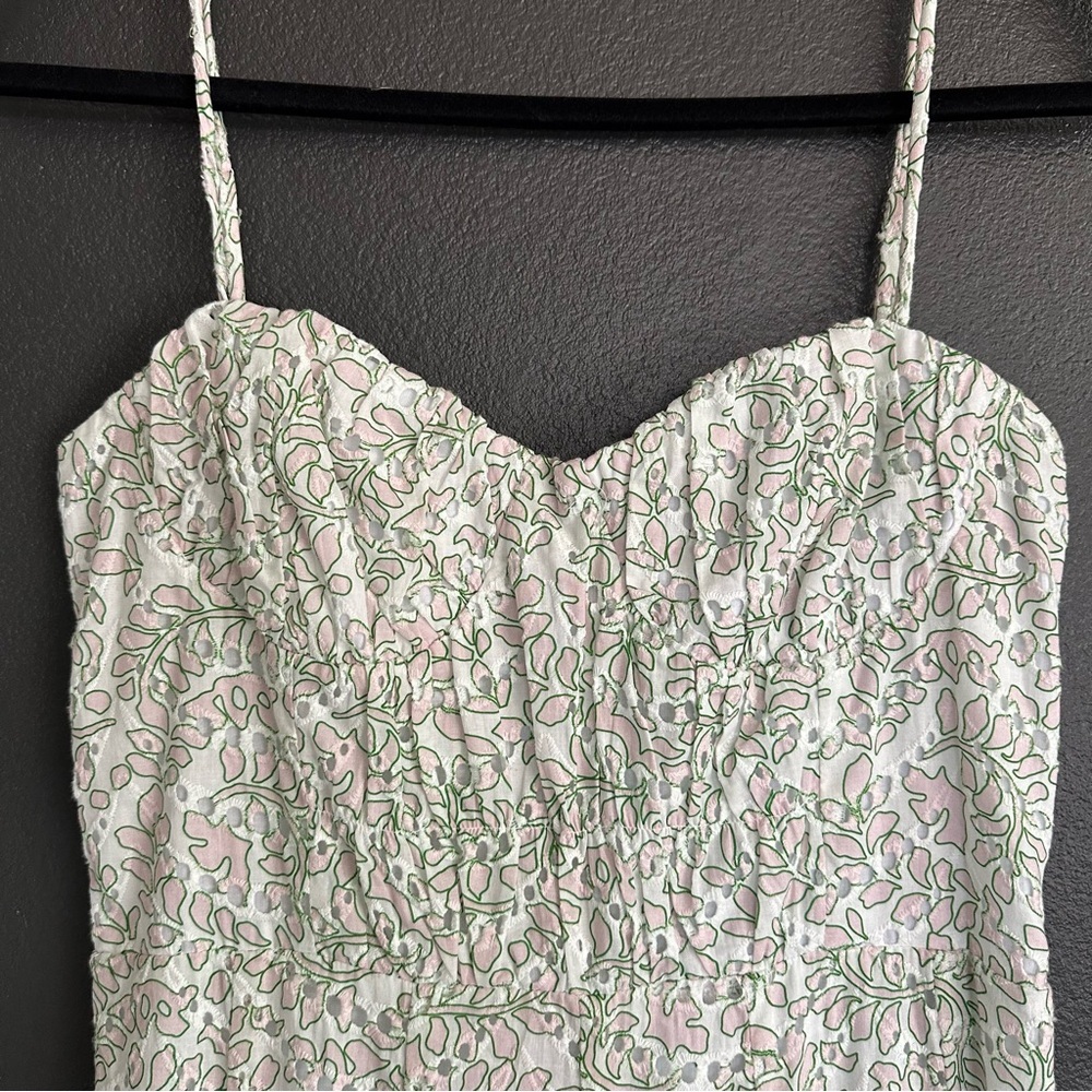 🌿 MISA Los Angeles Floral Eyelet Midi Dress XS-S NWT Cottagecore Romantic 🌿 - Picture 4 of 10
